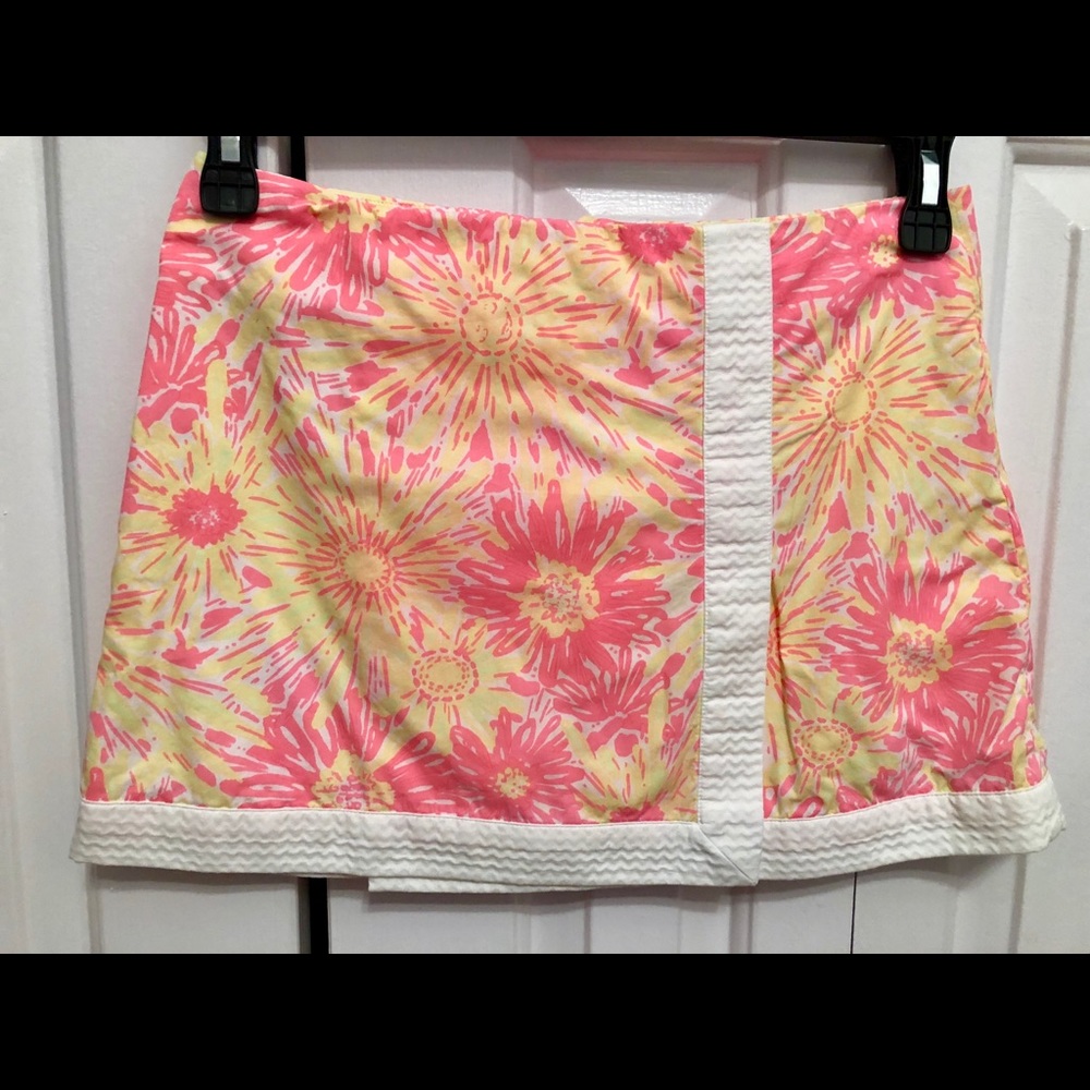 Lilly Pulitzer size 0 skort pink/yellow flowers